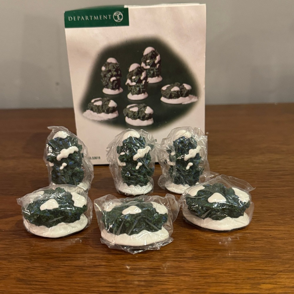 Department 56 Snow Capped Juniper Evergreen Shrubs Village Accessories 53619